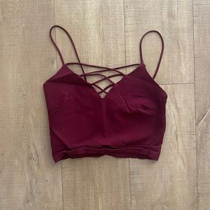 Charlotte Russe Burgundy Criss Cross Tank/Cami